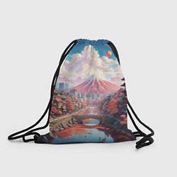 Рюкзак-мешок Японский пригородный пейзаж, цвет: 3D-принт