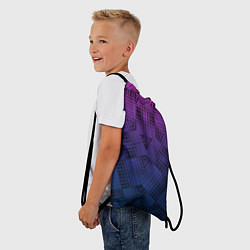 Рюкзак-мешок Пурпурно-синий геометрический узор, цвет: 3D-принт — фото 2