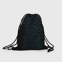 Рюкзак-мешок Абстракция чёрные узоры, цвет: 3D-принт