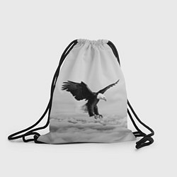 Рюкзак-мешок Орёл в облаках черно-белый, цвет: 3D-принт