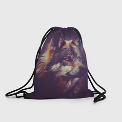 Рюкзак-мешок Задумчивый волк, цвет: 3D-принт