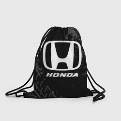 Рюкзак-мешок Honda speed на темном фоне со следами шин, цвет: 3D-принт