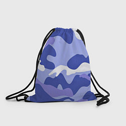 Рюкзак-мешок Камуфляжный узор голубой, цвет: 3D-принт