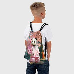 Рюкзак-мешок Милая панда в пуховике, цвет: 3D-принт — фото 2