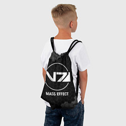 Рюкзак-мешок Mass Effect glitch на темном фоне, цвет: 3D-принт — фото 2