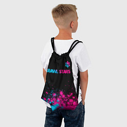 Рюкзак-мешок Brawl Stars - neon gradient: символ сверху, цвет: 3D-принт — фото 2