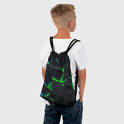 Рюкзак-мешок Зеленые и синие плиты, цвет: 3D-принт — фото 2