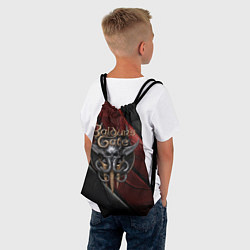 Рюкзак-мешок Baldurs Gate 3 logo dark, цвет: 3D-принт — фото 2