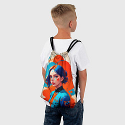 Рюкзак-мешок Девушка в брызгах краски, цвет: 3D-принт — фото 2
