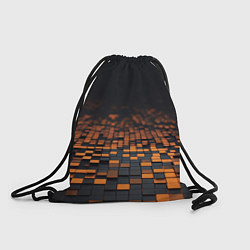 Рюкзак-мешок Черные и оранжевые пиксели, цвет: 3D-принт