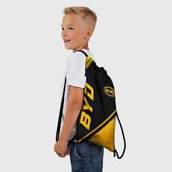 Рюкзак-мешок BYD - gold gradient: надпись, символ, цвет: 3D-принт — фото 2