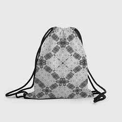 Рюкзак-мешок Черно-белый ажурный кружевной узор Геометрия, цвет: 3D-принт