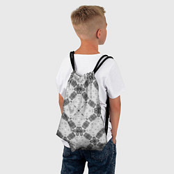 Рюкзак-мешок Черно-белый ажурный кружевной узор Геометрия, цвет: 3D-принт — фото 2