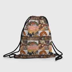 Рюкзак-мешок Коллаж из рисунков с лисой, цвет: 3D-принт