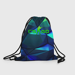 Рюкзак-мешок CSGO blue green gradient, цвет: 3D-принт