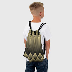 Рюкзак-мешок Золотые ромбы на черном, цвет: 3D-принт — фото 2
