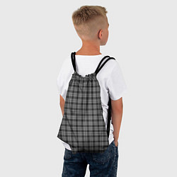 Рюкзак-мешок Черно-белая шотландка, цвет: 3D-принт — фото 2