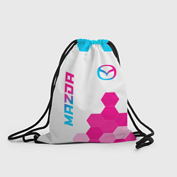 Рюкзак-мешок Mazda neon gradient style: надпись, символ, цвет: 3D-принт