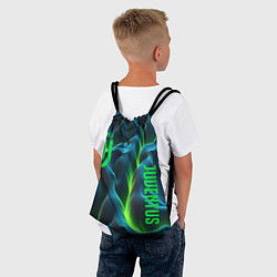 Рюкзак-мешок Ювентус лого на зеленых плитах, цвет: 3D-принт — фото 2