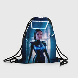 Рюкзак-мешок Девушка биоробот на космической станции, цвет: 3D-принт
