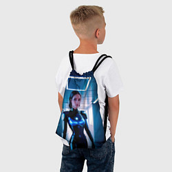 Рюкзак-мешок Девушка биоробот на космической станции, цвет: 3D-принт — фото 2