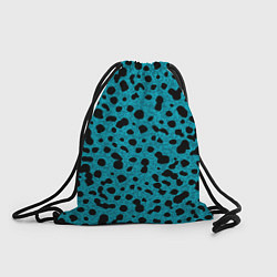Рюкзак-мешок Пятнистый паттерн чёрно-голубой, цвет: 3D-принт