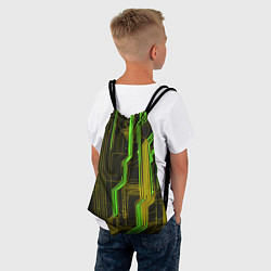 Рюкзак-мешок Кибер схема зелёная, цвет: 3D-принт — фото 2