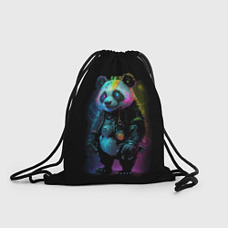 Рюкзак-мешок Панда в стиле киберпанк, цвет: 3D-принт