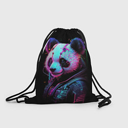 Рюкзак-мешок Панда в красках киберпанк, цвет: 3D-принт