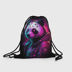 Рюкзак-мешок Panda cyberpunk, цвет: 3D-принт