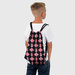 Рюкзак-мешок Клеточка black pink, цвет: 3D-принт — фото 2