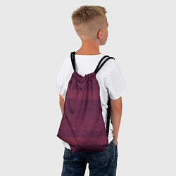 Рюкзак-мешок Полосатый бордовый, цвет: 3D-принт — фото 2