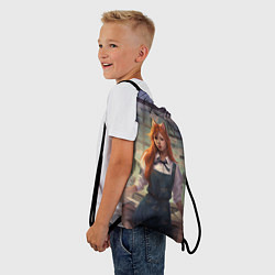 Рюкзак-мешок Девушка студентка лиса, цвет: 3D-принт — фото 2