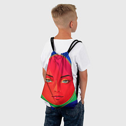 Рюкзак-мешок Девушка красноликая овал в прямоугольнике, цвет: 3D-принт — фото 2