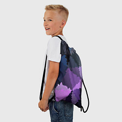 Рюкзак-мешок Сине розовый мозаичный узор, цвет: 3D-принт — фото 2