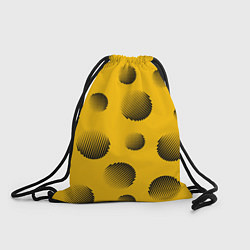 Рюкзак-мешок Объемные черные шары на оранжевом поле, цвет: 3D-принт