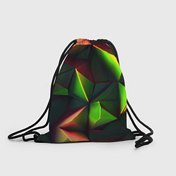 Рюкзак-мешок Объемные зеленые треугольники, цвет: 3D-принт
