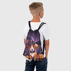 Рюкзак-мешок Песик и две тыквы на Хэллоуин, цвет: 3D-принт — фото 2