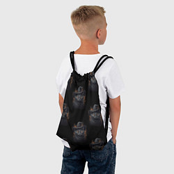 Рюкзак-мешок Паттерн с черными котами в шляпах, цвет: 3D-принт — фото 2