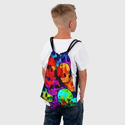 Рюкзак-мешок Паттерн из черепов - поп-арт - мода, цвет: 3D-принт — фото 2