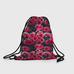 Рюкзак-мешок Красные цветы узор, цвет: 3D-принт