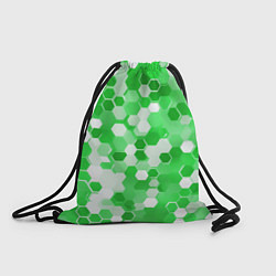 Рюкзак-мешок Кибер Hexagon Зелёный, цвет: 3D-принт