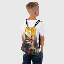 Рюкзак-мешок Кот в городе - street style, цвет: 3D-принт — фото 2