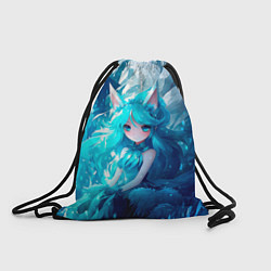 Рюкзак-мешок Снежная лиса в стиле аниме, цвет: 3D-принт