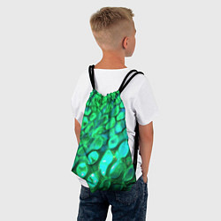 Рюкзак-мешок Объемная зеленая текстура в виде чешуи, цвет: 3D-принт — фото 2