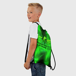 Рюкзак-мешок Counter strike 2 green logo, цвет: 3D-принт — фото 2