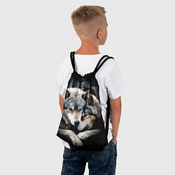 Рюкзак-мешок Волки - молодая семья, цвет: 3D-принт — фото 2