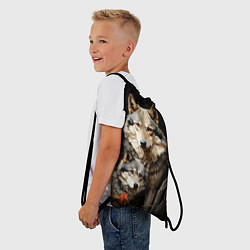 Рюкзак-мешок Волчица с волчонком, цвет: 3D-принт — фото 2
