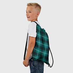 Рюкзак-мешок Шотландка зелёный, цвет: 3D-принт — фото 2