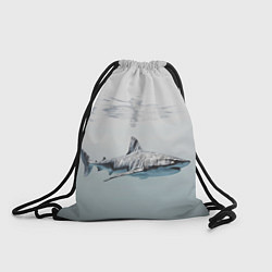Рюкзак-мешок Акула большая белая в толще воды, цвет: 3D-принт